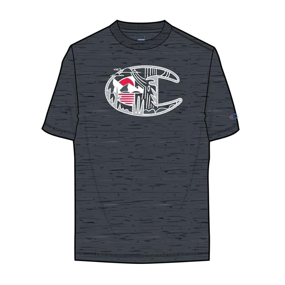 Champion T-Shirt Masculino Graphic Powerblend Tee Gun Smoke Pe Heather
