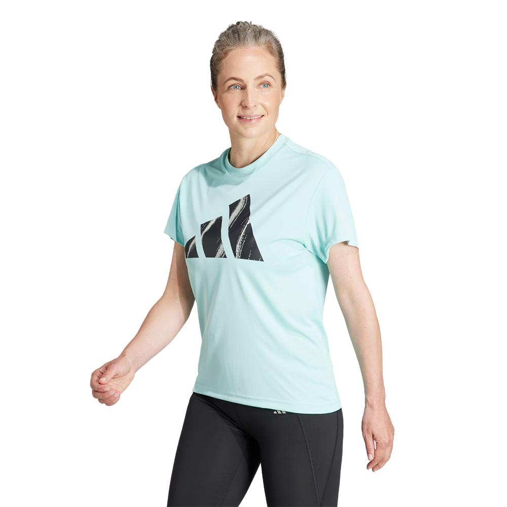 Adidas Remeras Femenino Run It Bl Tee Verde Agua