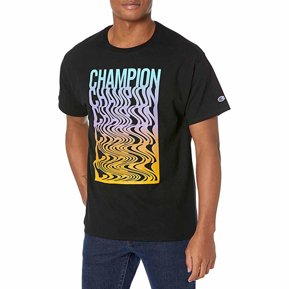 Champion T-Shirt Masculino Classic Graphic Tee Black