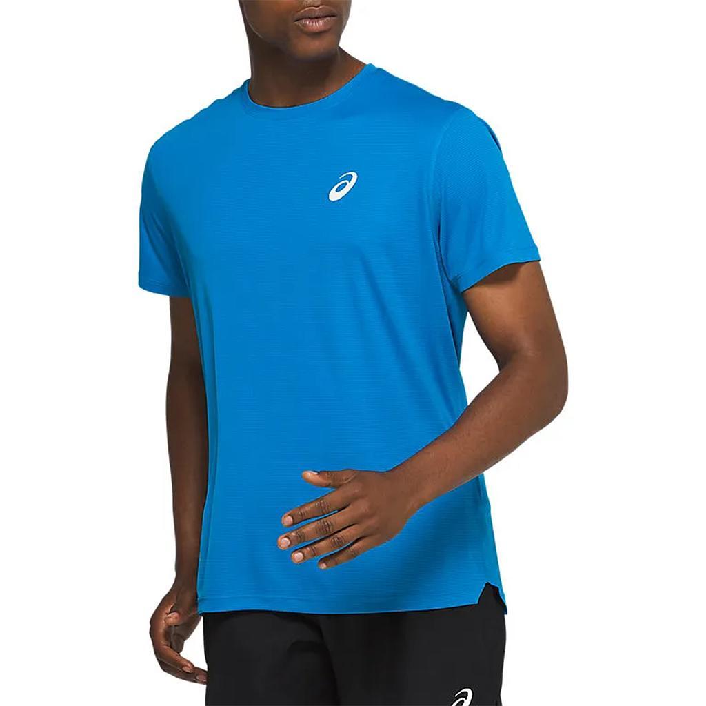 Asics Remeras Masculino Running Silver Ss Top Asics Blue