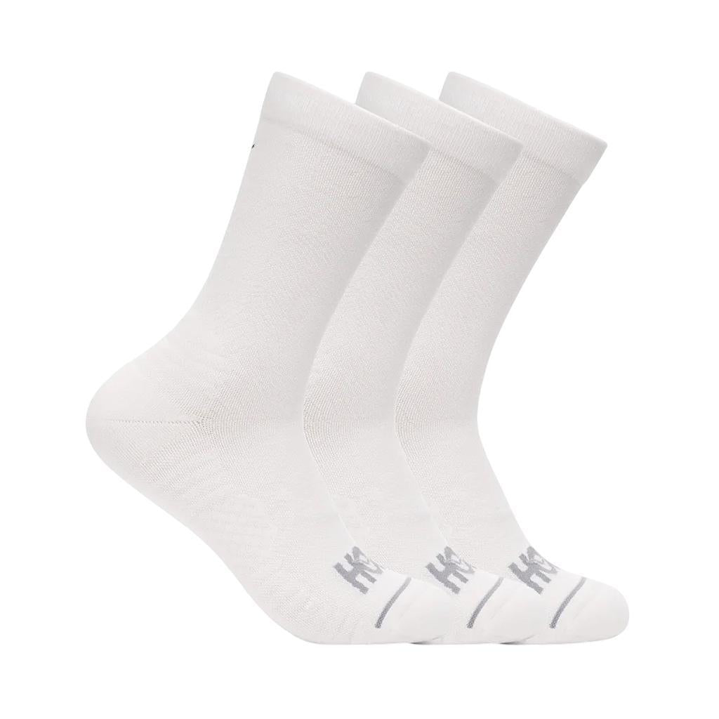 Hoka Medias Unisex Running U Crew Run Sock 3 Pack White/White/White