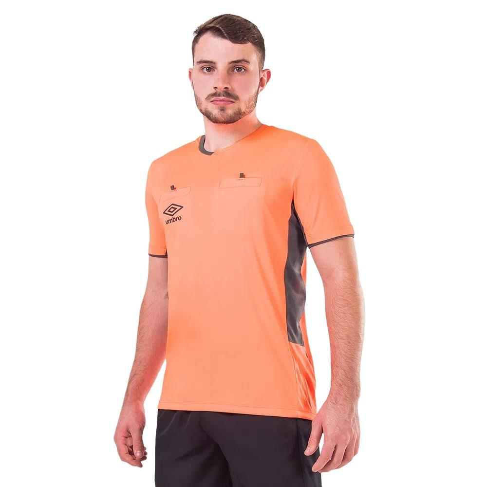 Umbro Masculino T-Shirts Arbitro TWR Fit Naranja Fluo/Grafito