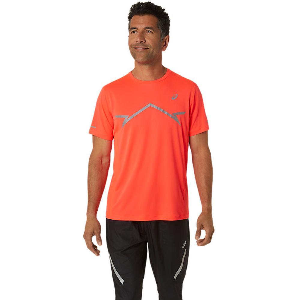Asics Remeras Masculino Running Lite Show Ss Top Sunrise Red