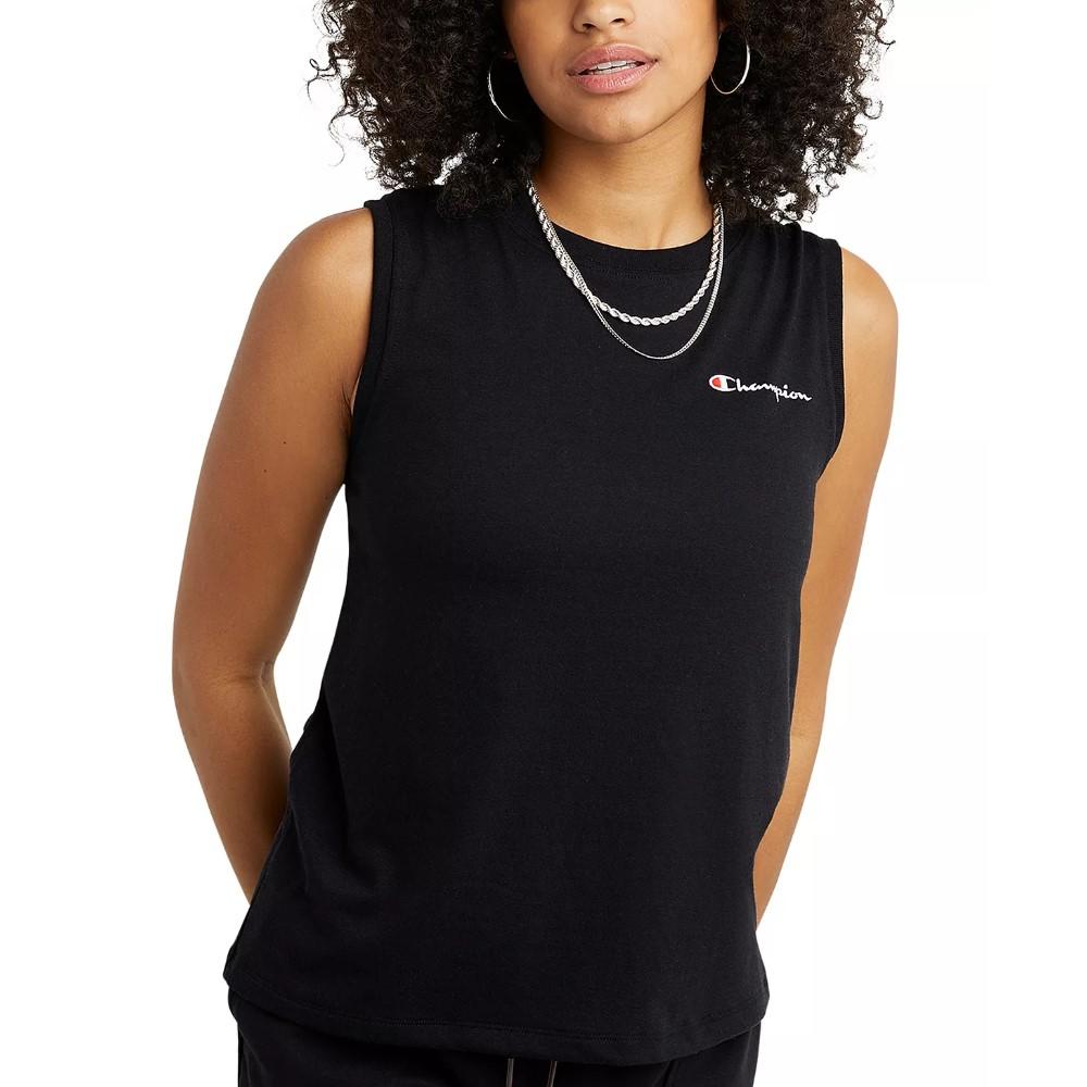 Champion Tank Femenino Powerblend Muscle Tank Graphic Black