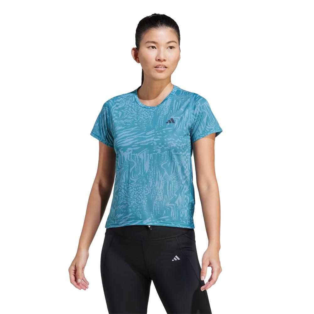 Adidas Remeras Femenino Ri 3B Aop Tee Turquesa