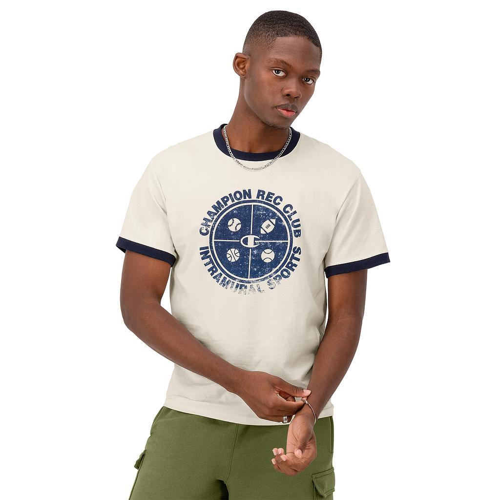Champion Remeras Masculino Moda Classic Ringer Tee Natural