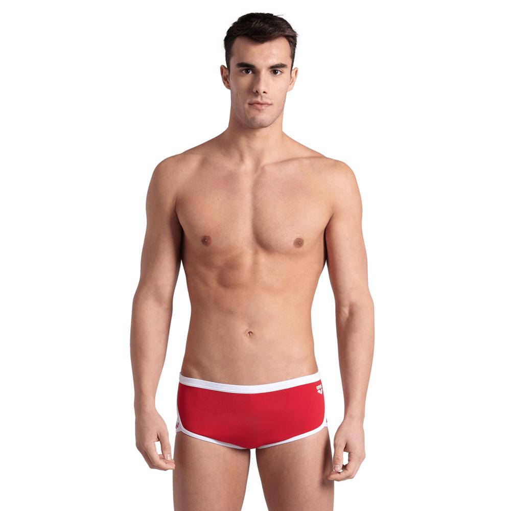 005046-401 Arena Short de baño Masculino Natacion Icons Swim Low Waist Short Solid Red White