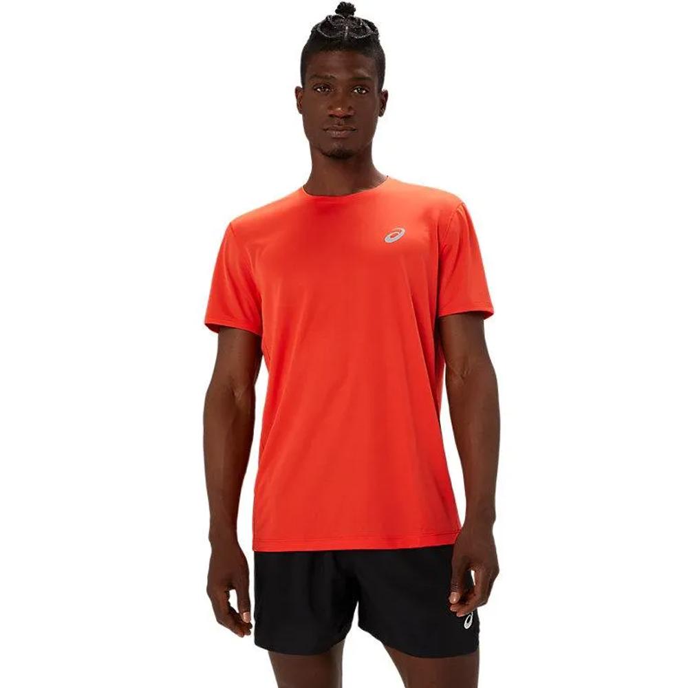 Asics Remeras Masculino Running Silver Ss Top True Red