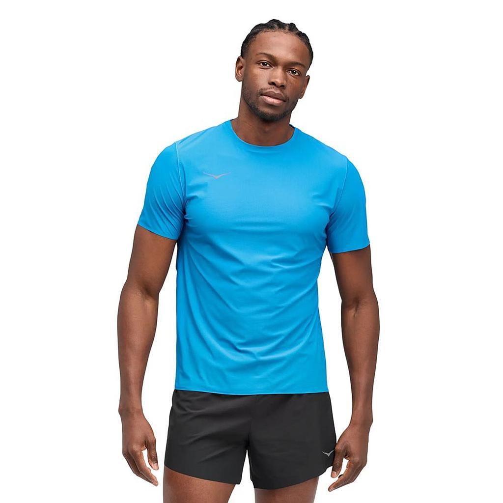 Hoka Remeras Masculino Running Airolite Run Short Sleeve Blue