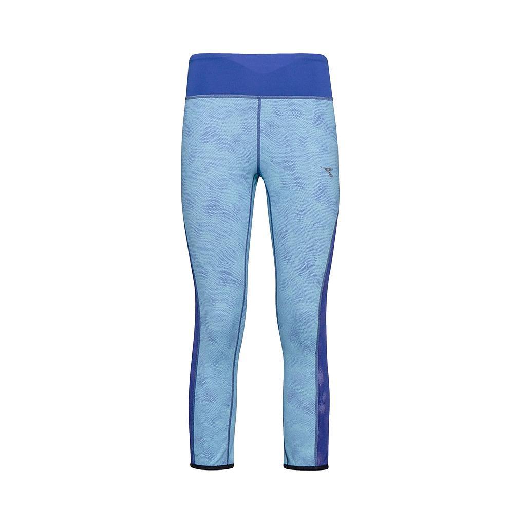 102.174206-C7826 Diadora Calzas Femenino Running L. 6/8 Tights Reversible Snake Aqua Splash/Clematis Blu