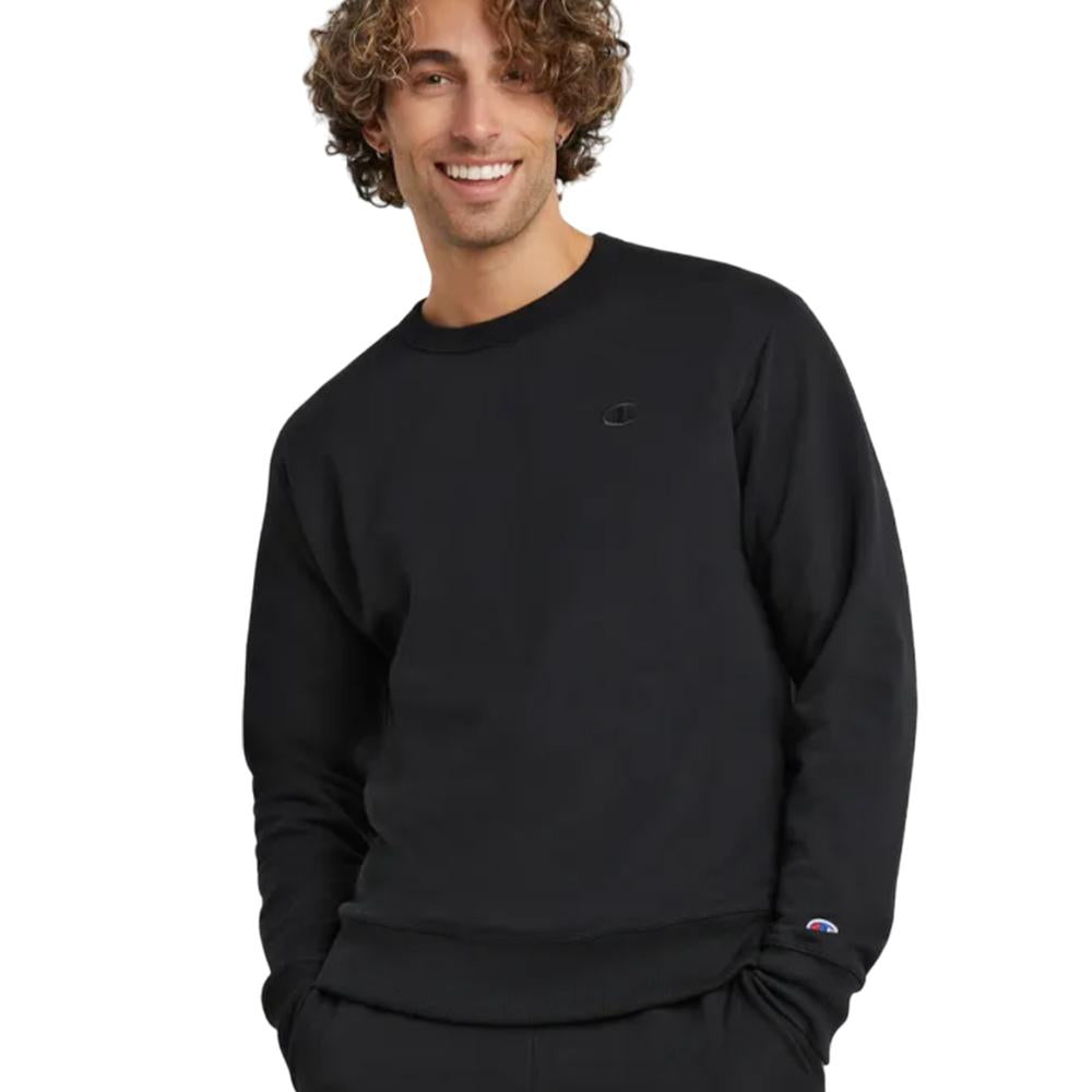 Champion Sweater Masculino Powerblend Fleece Crew Black
