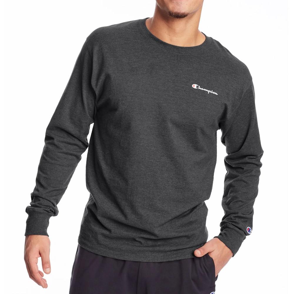 Champion Masculino Classic Graphic Long Sleeve Tee Granite Heather
