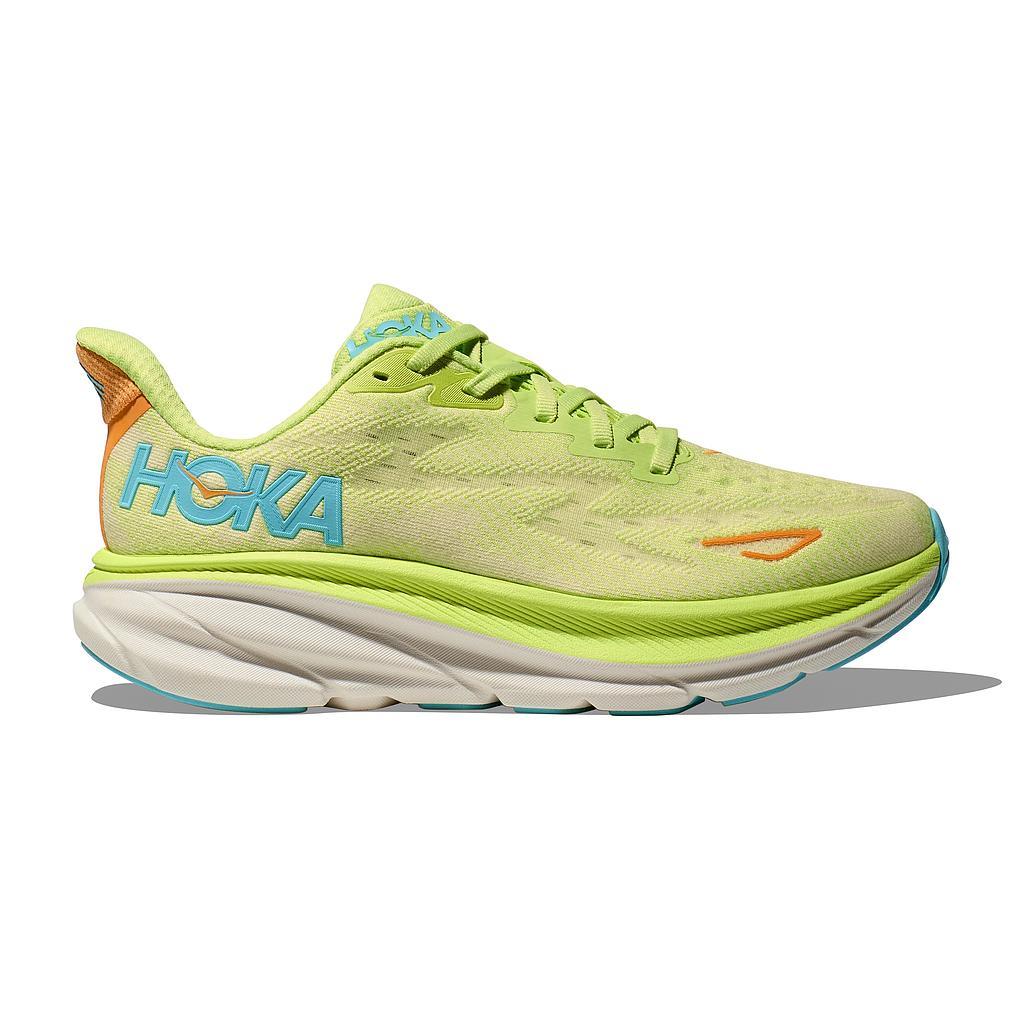 Hoka Deportivos Femenino Running Clifton 9 Lettuce/Solar Flare