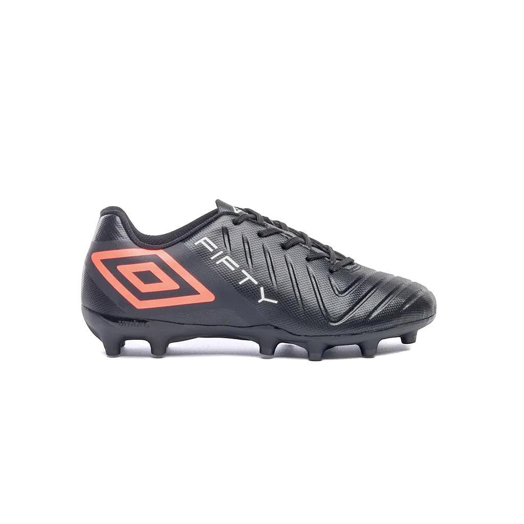 Umbro Campo Niños Futbol Fifty VI Jr Negro/Coral/Blanco