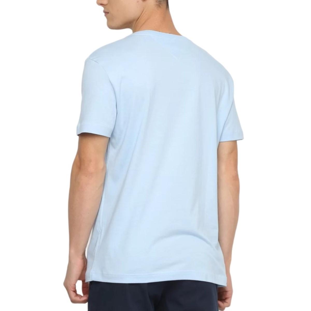 Tommy Hilfiger T-Shirt Masculino Wcc Essential Cotton Vneck T Frosty Jade