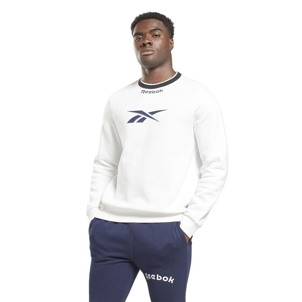 Reebok Remeras Mangas Largas Masculino Ri Arch Logo Vector Crew White