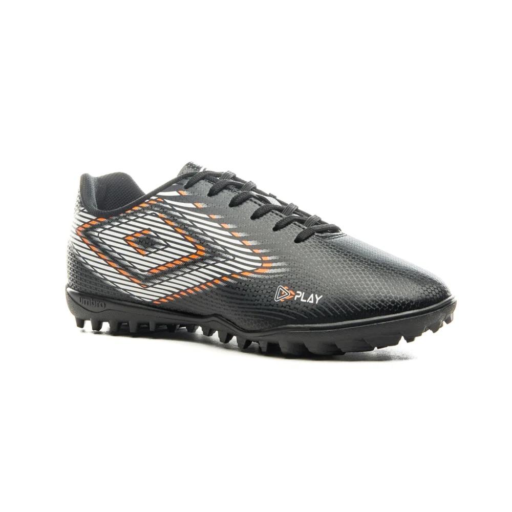 Umbro Futbol Society Masculino Play Negro/Blanco/Naranja Fluor