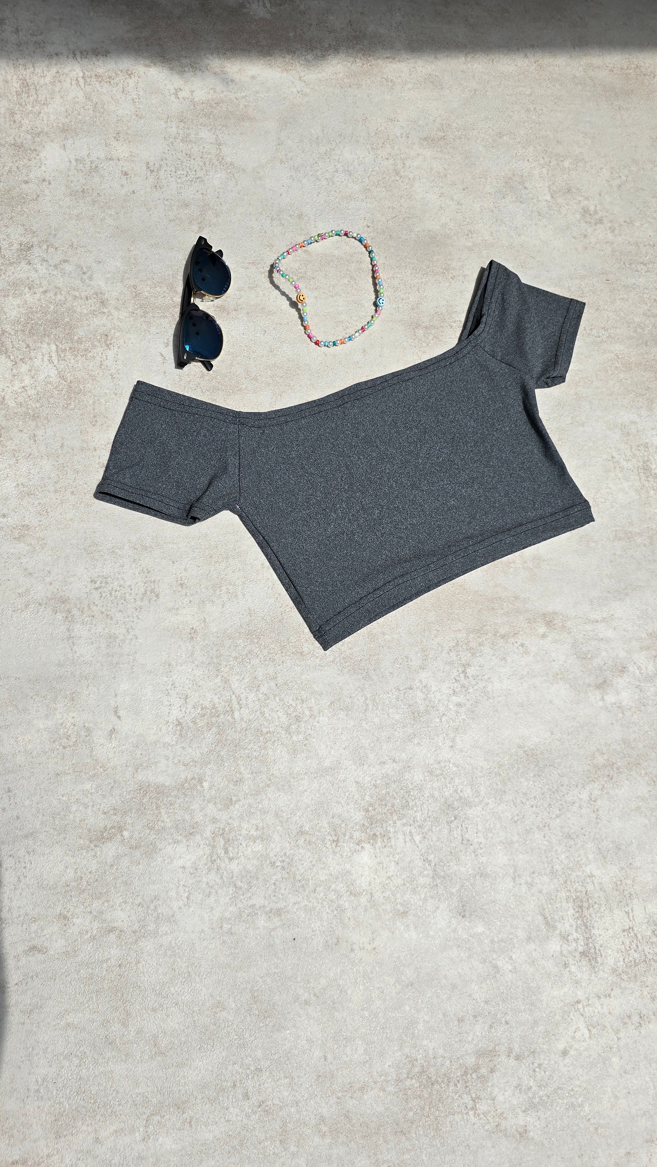 Crop Top Femenino  Paris Gris