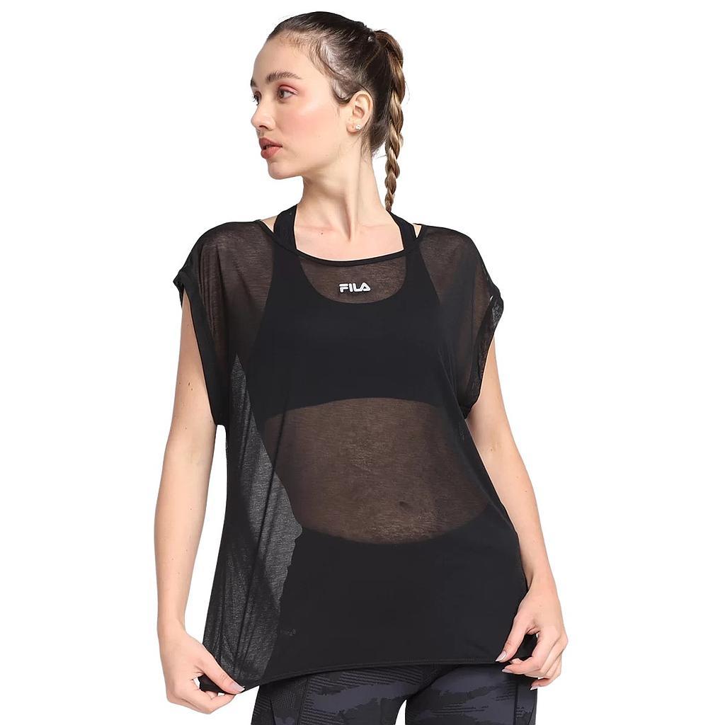 Fila Remera Femenino Light Run II Negro/Plata Reflectante
