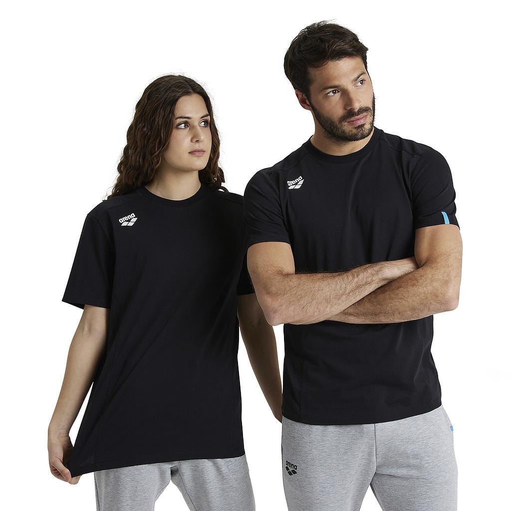 Arena Remeras Unisex Moda Team T Shirt Panel Black