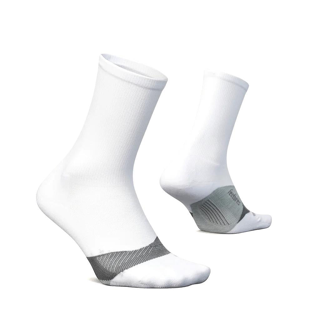 E90331583 Feetures Medias Unisex Running Elite Light Cushion Mini Crew White