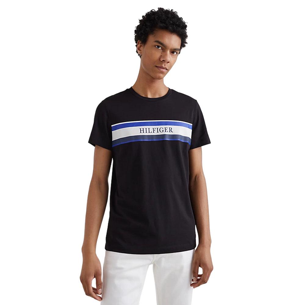 Tommy Hilfiger Remera Masculino CHEST HILFIGER STRIPE TEE BLACK