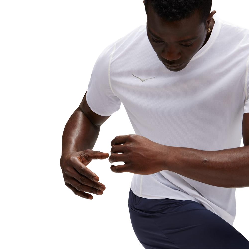 Hoka Remeras Masculino Airolite Run Short Sleeve White