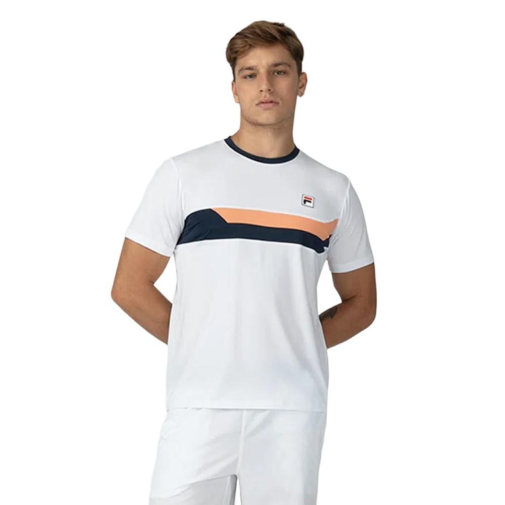 Fila Remera Masculino Australian Open Blanco/Marino/Coral