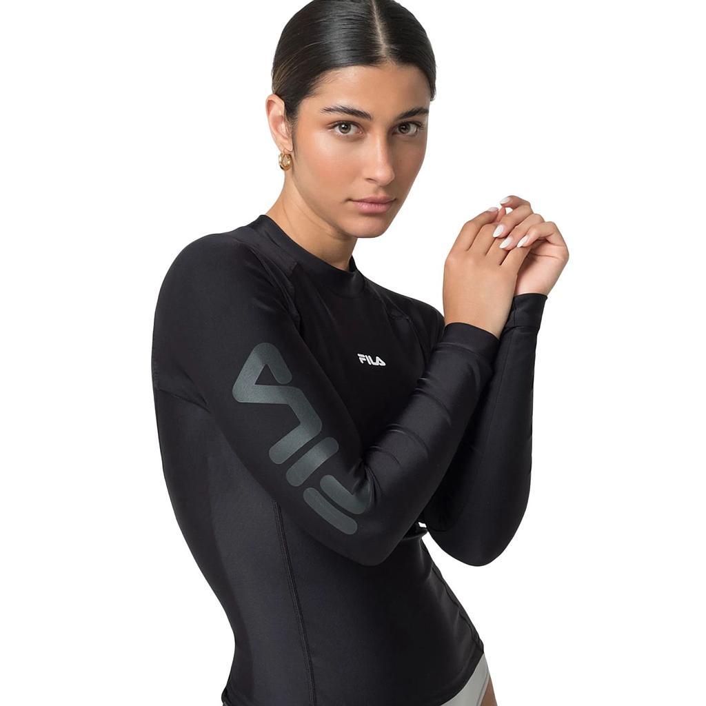 Fila Remeras Mangas Largas Femenino Natacisn Essential Water Sports Black/White