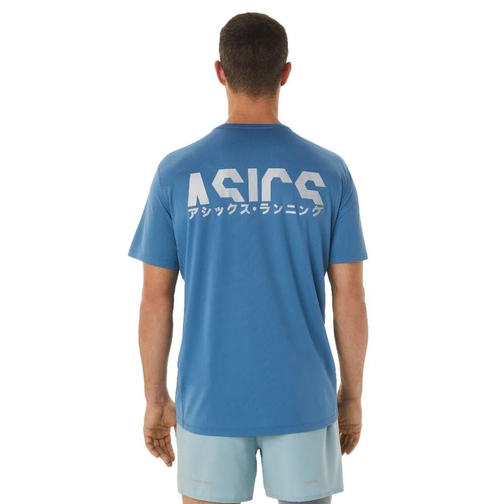 Asics T-Shirt Masculino Katakana Short Sleeved Top Blue