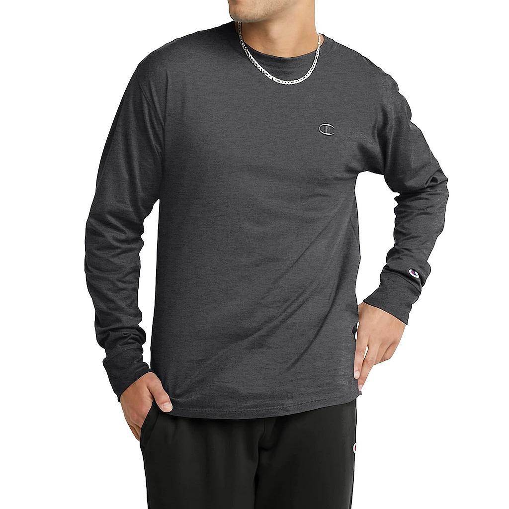 Champion Remeras Masculino Classic Jersey Long Sleeve Tee Granite Heather