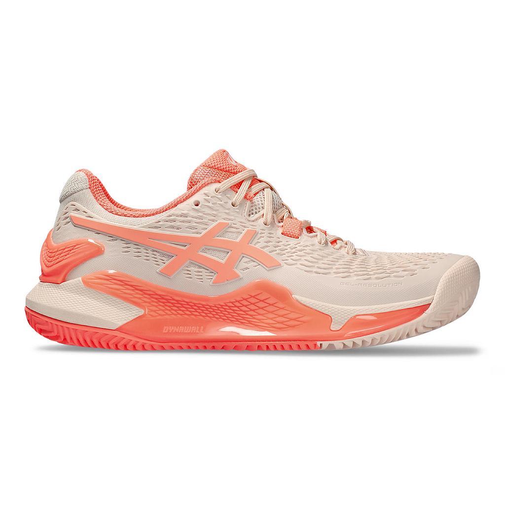 Asics Deportivos Femenino Tenis Gel Resolution 9 Clay Pearl Pink/Sun Coral