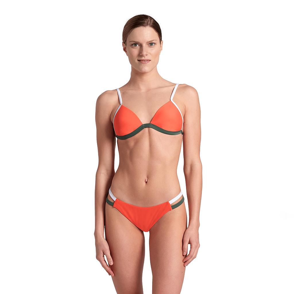 Arena Traje de baño Femenino Natacion Pro File Bikini Triangle Calypso Coral Sage White