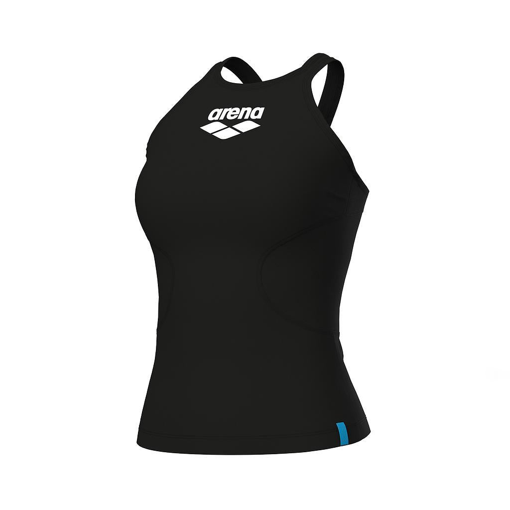 Arena Camisillas Femenino Moda Tank Top Mesh Panel Black Black White