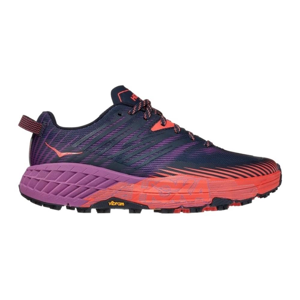 Hoka Running Femenino Speedgoat 4 Outer Space/Hot Coral