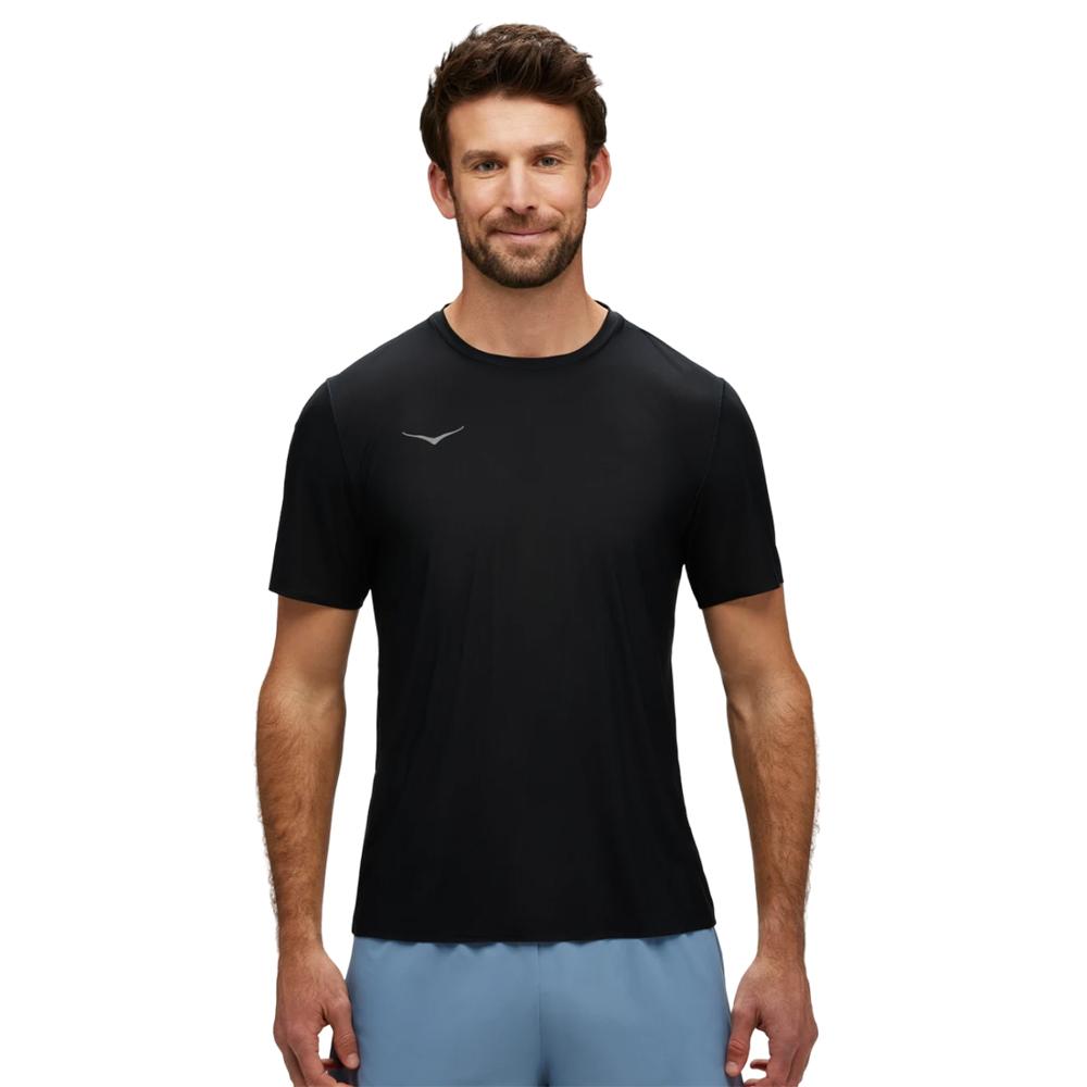 Hoka Remeras Masculino Airolite Run Short Sleeve Black