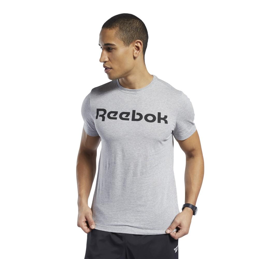 Reebok Masculino Gs Reebok Linear Read Tee Medium Grey Heather