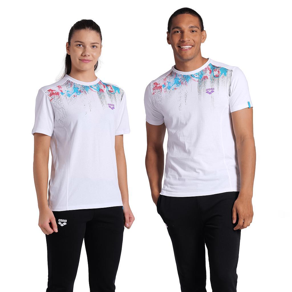 Arena Remeras Unisex Moda T Shirt Logo Cotton White Multi