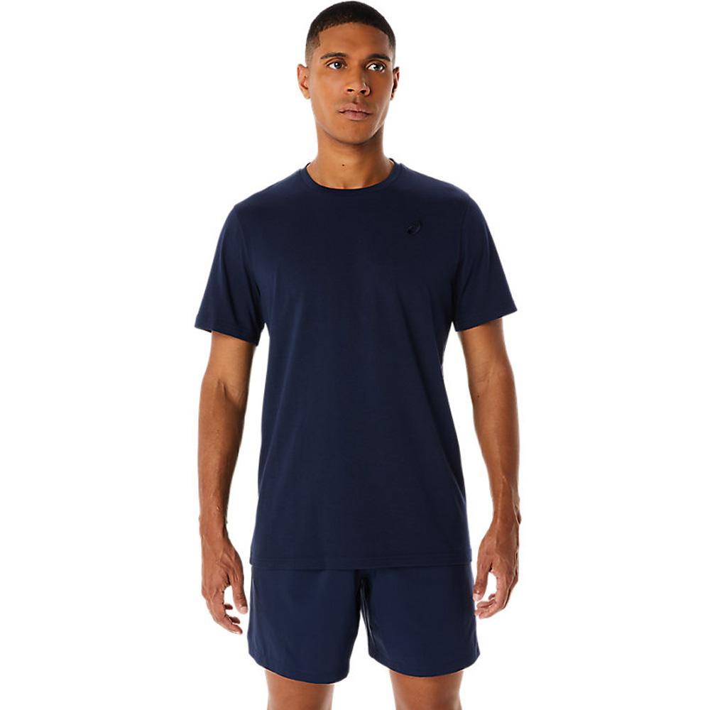 Asics Remeras Masculino Training Spiral Embroidery Tee Midnight