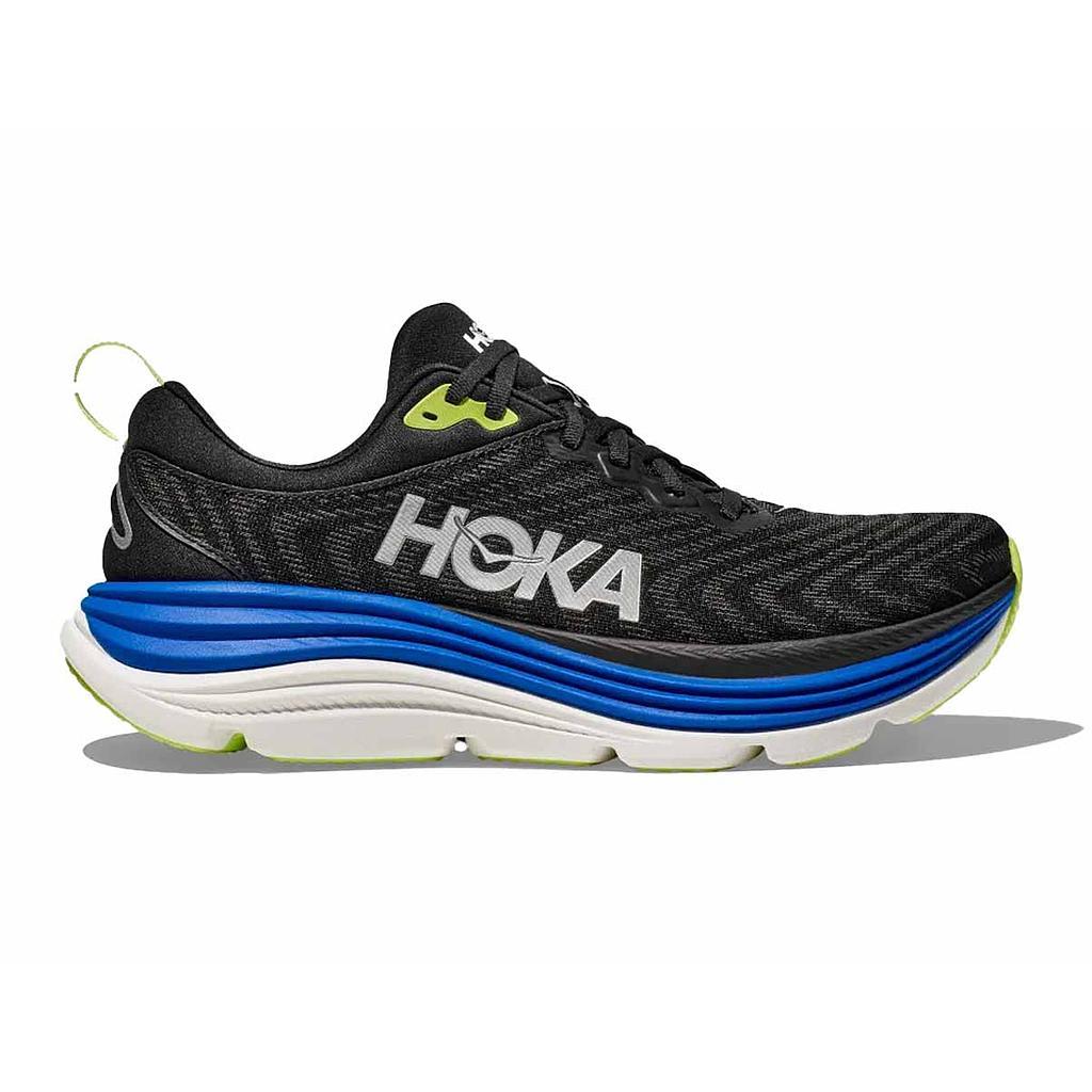 Hoka Deportivos Masculino Running Gaviota 5 Black/Electriccobalt