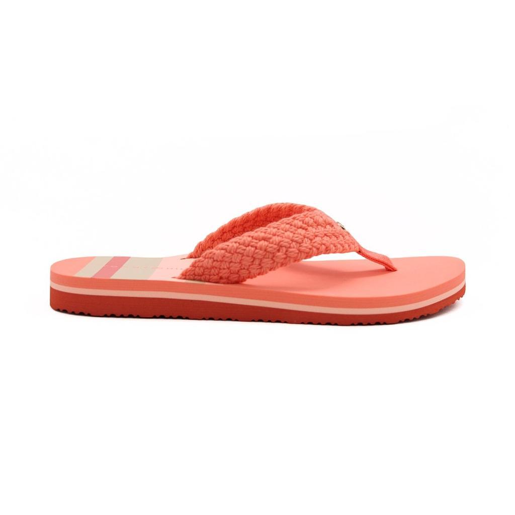 Tommy Hilfiger Zapatillas Femenino Th Stripy Flat Beach Sandal Coral Blossom
