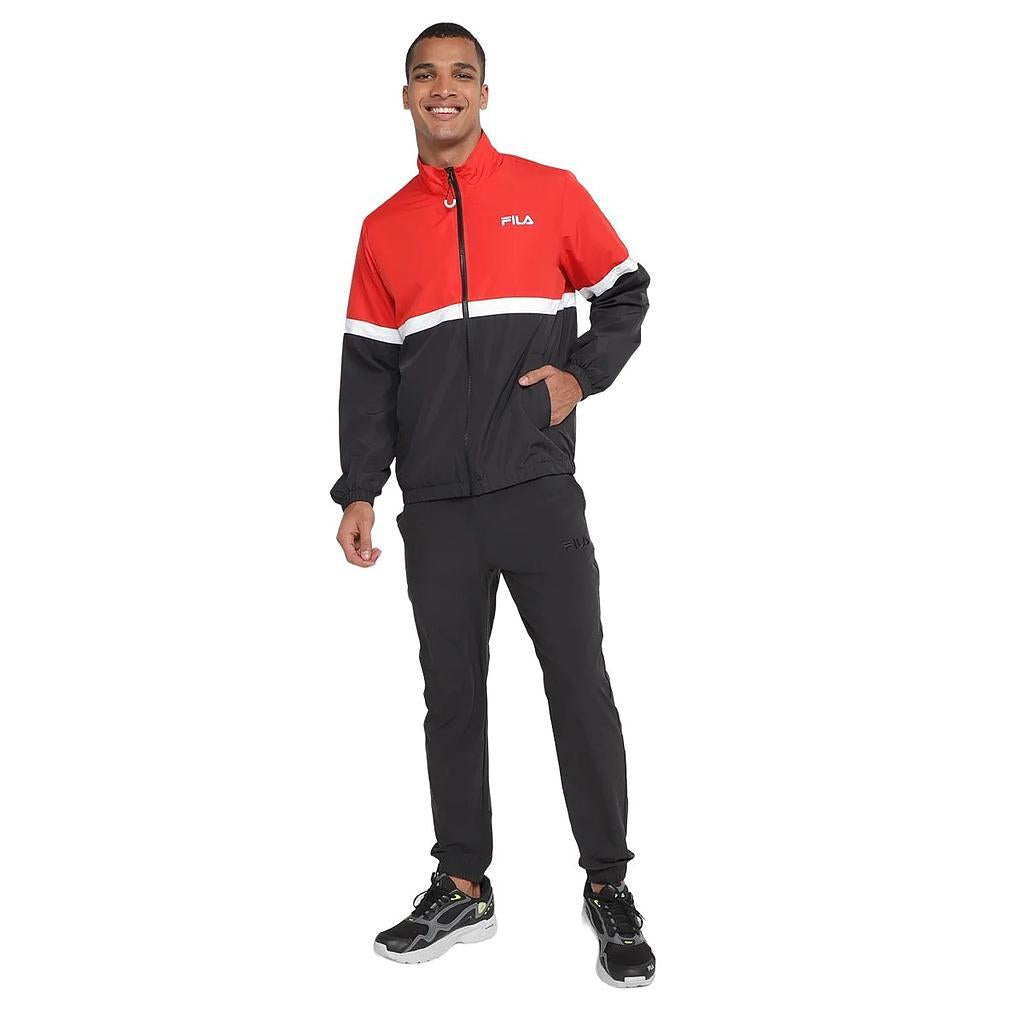 Fila Athleisure Tracksuit Masculino Double Block Black/Red Chili/White
