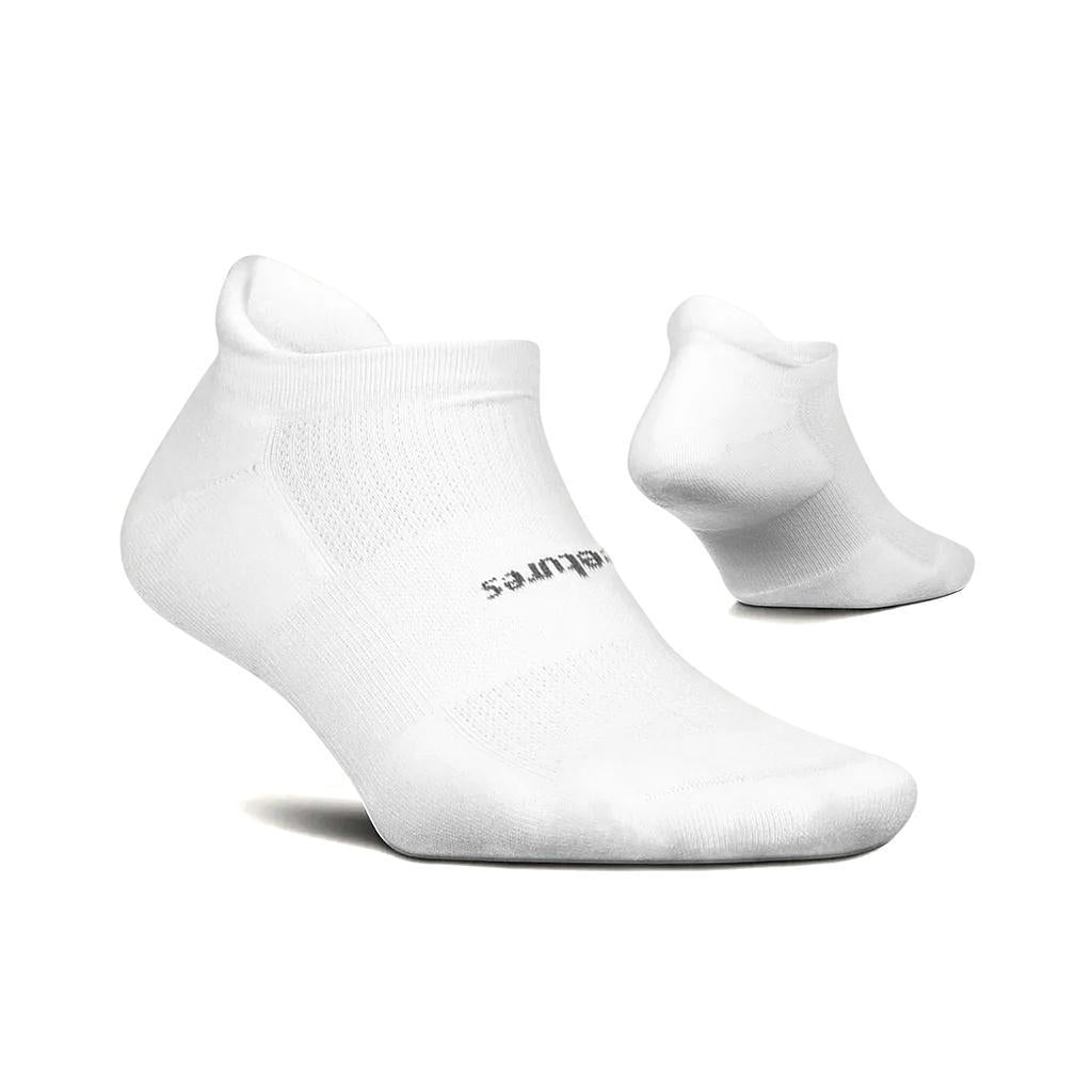 FA50001 Feetures Medias Unisex Running Max Cushion No Show Tab White