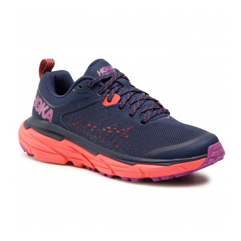 Hoka Running Femenino Challenger ATR 6 Black Iris/Hot Coral