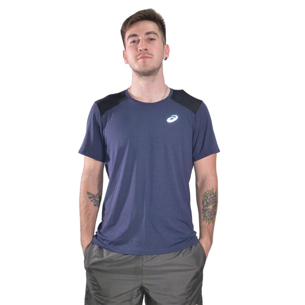 Asics Running Masculino   Running Base Esh Ss Tee Peacoat