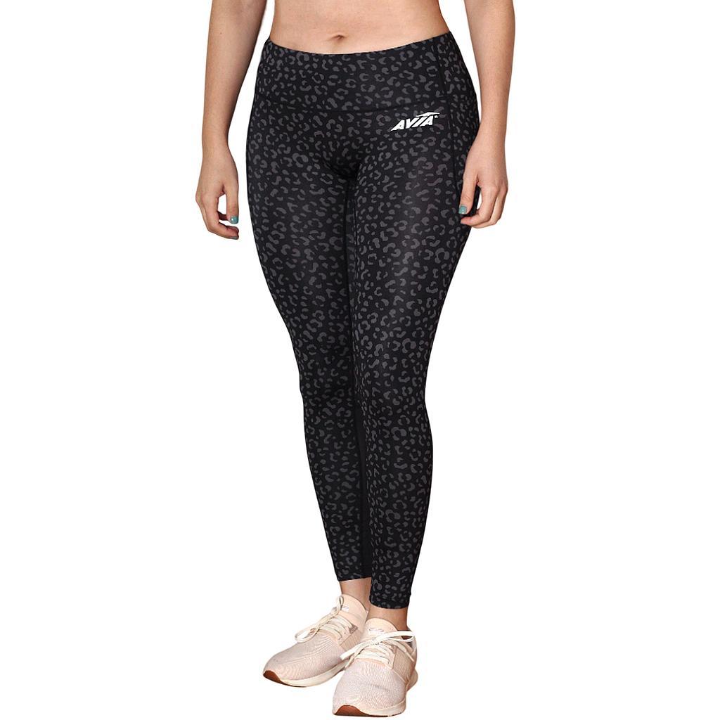 Avia Calzas Femenino Running Queens Long Tight Black Animal Print