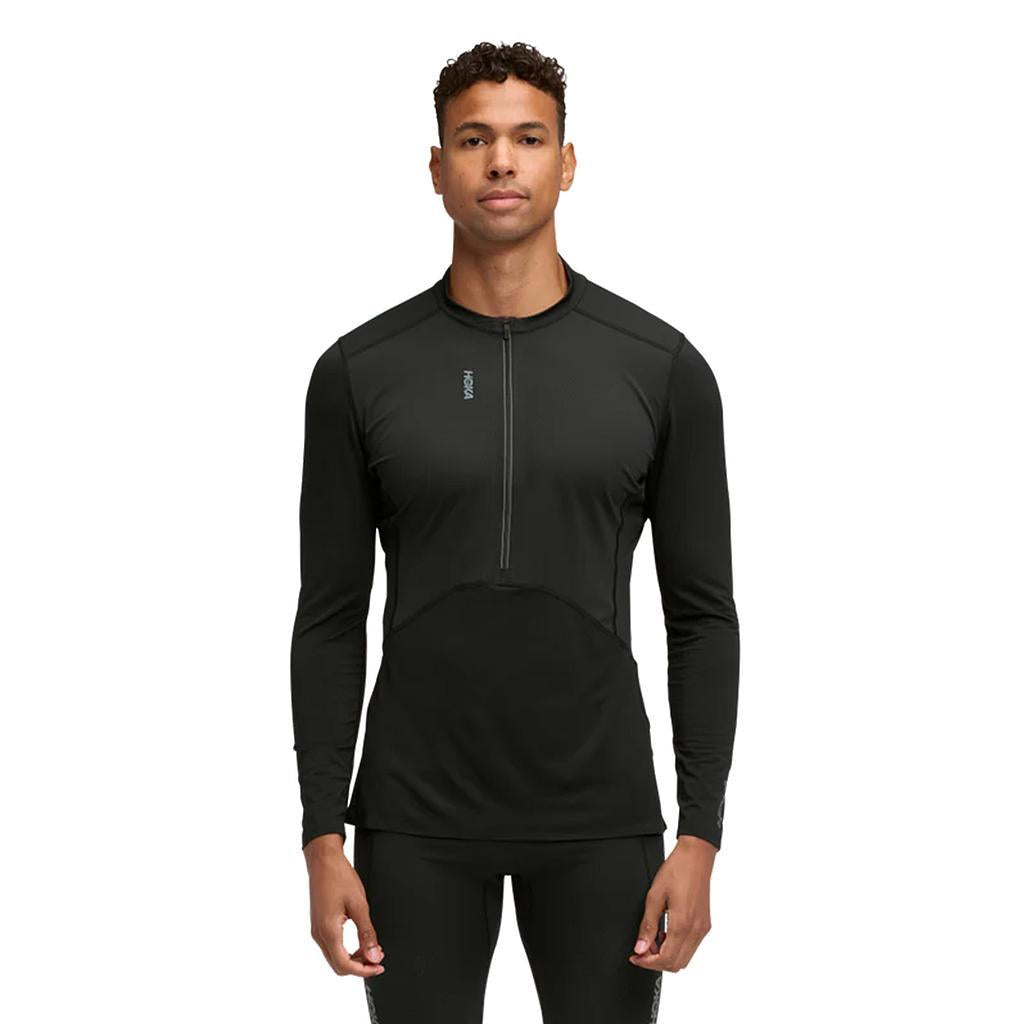 Hoka Remeras Tirmicas Masculino Running Skybreeze Long Sleeve Zip Black