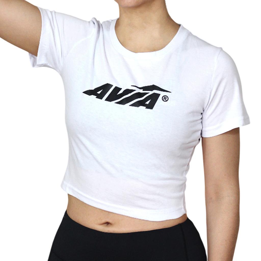 Avia Crop Tops Femenino Running Miami White