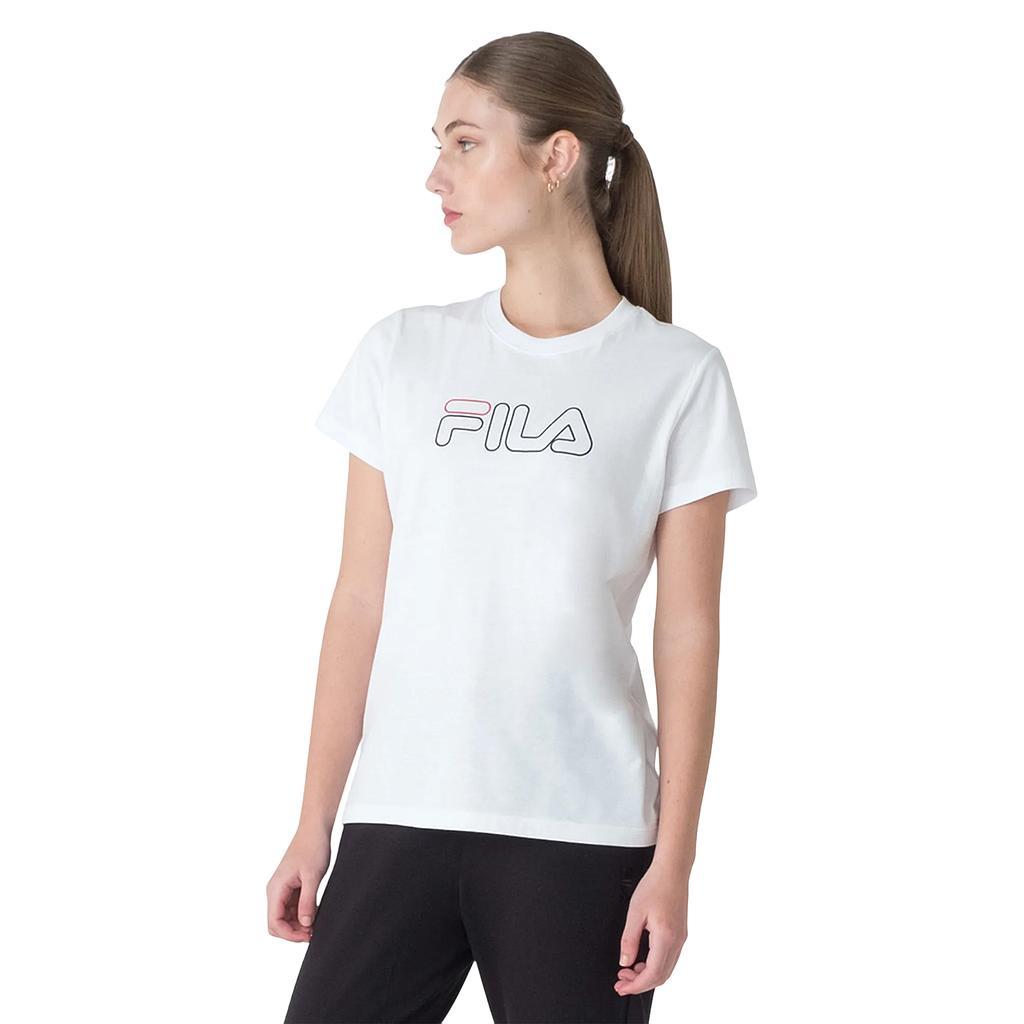 Fila Remeras Femenino Moda Regular Basic Outline White