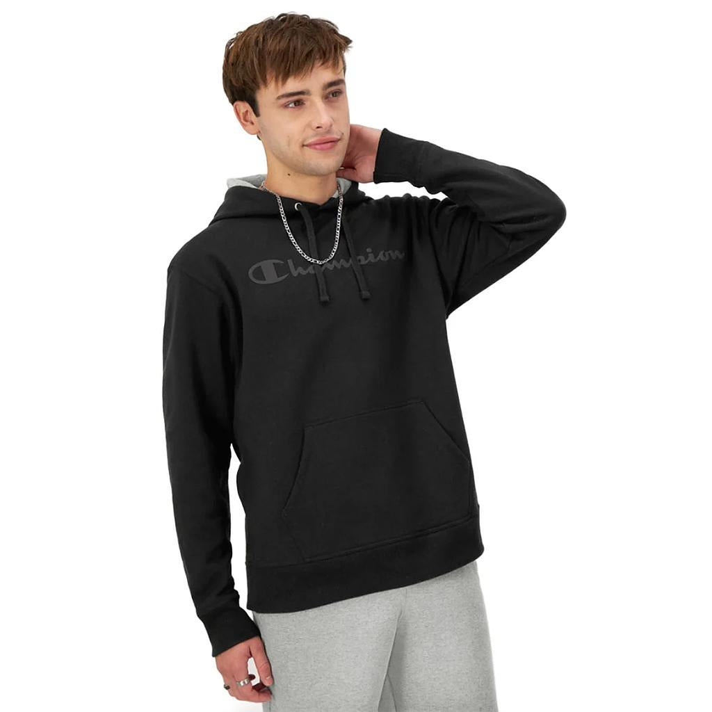 Champion Canguros Masculino Moda Powerblend Graphic Hoodie Black